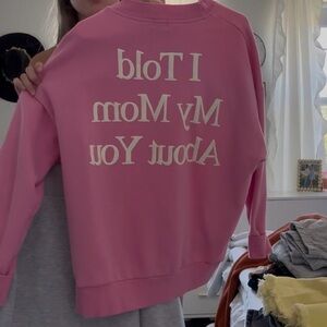 PacSun Pink Crewneck Sweater with White Back Text